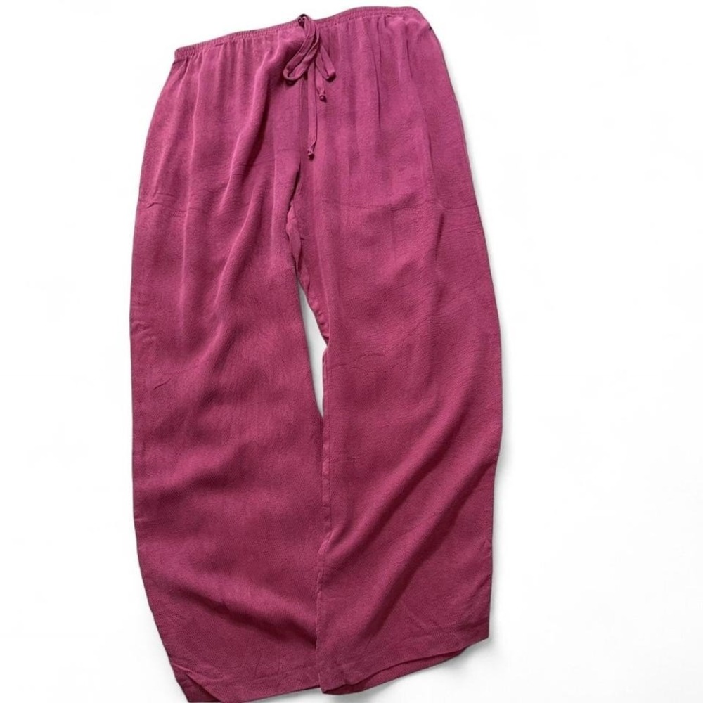 Vintage Dark Red Wide Leg‎ Drawstring Pants